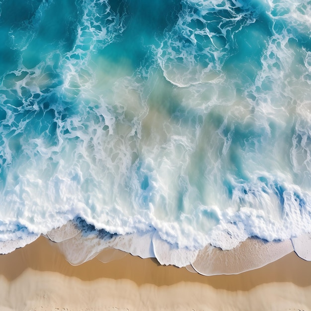 Foto krachende golven op het strand tropische strandbranding abstract luchtbeeld van de oceaan