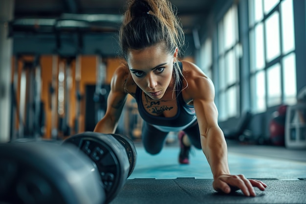 Foto kracht- en behendigheidstraining van vrouwelijke atleten in de sportschool