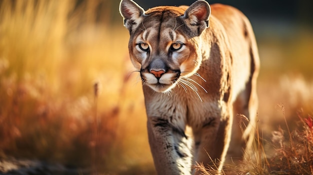 Krachtige prachtige puma in het wild