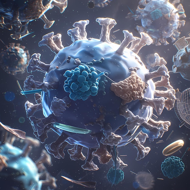 Krachtige virusvaccin concept art