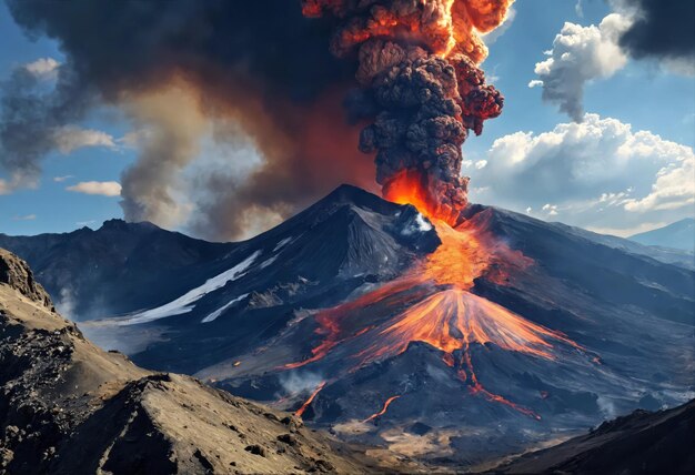 Krachtige vulkanische uitbarsting