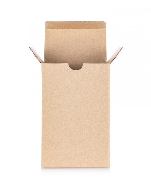 Photo kraft paper box isolated on white