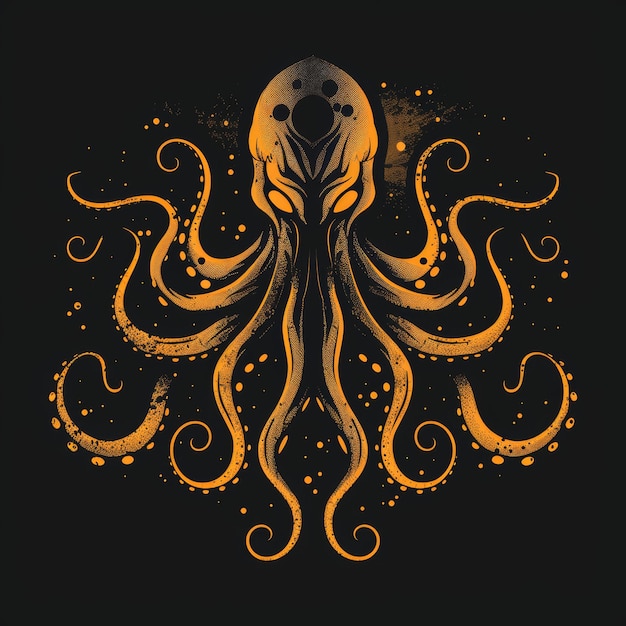 Foto kraken creatura mitica che migliora l'ai generativa del logo del marchio unico