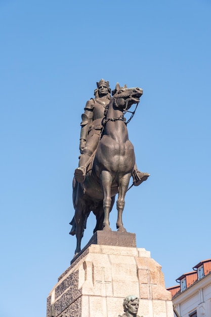 Krakow Poland 14 March 2022 Grunwald Monument in Krakow architect and sculptor Antoni Wiwulski