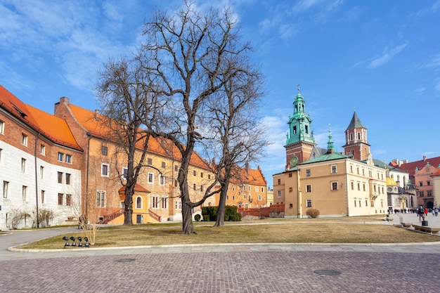 Krakow Poland 14 March 2022 Wawel castle famous landmark in Krakow