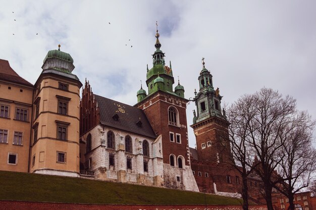 Photo krakow poland - march 24 2019 the wawel royal castle a castle residency located in central krakow historical and cultural important site in poland