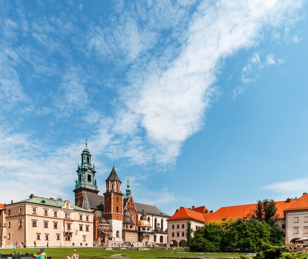 Krakow, Polen - 27 juli 2013: Koninklijk paleis in Wawel, Krakau, Polen. Krakau is de op een na grootste en een van de oudste steden van Polen.