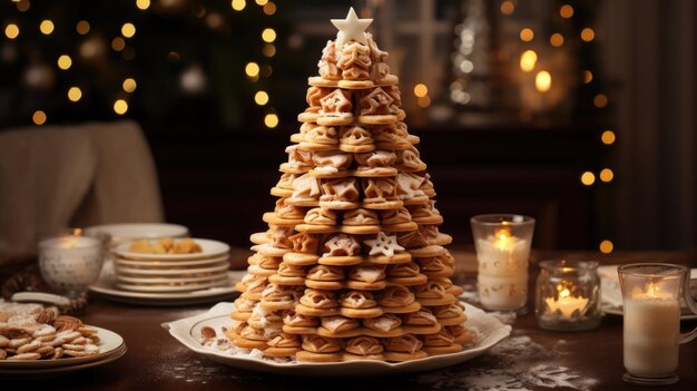 Kransekake siert de feestelijke kersttafel een Scandinavische verrassing voor feestvieringe