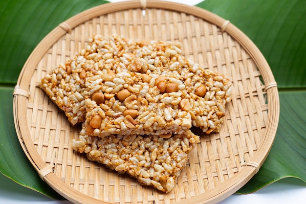 Krayasart Thai crispy rice peanut and sesame cereal bar