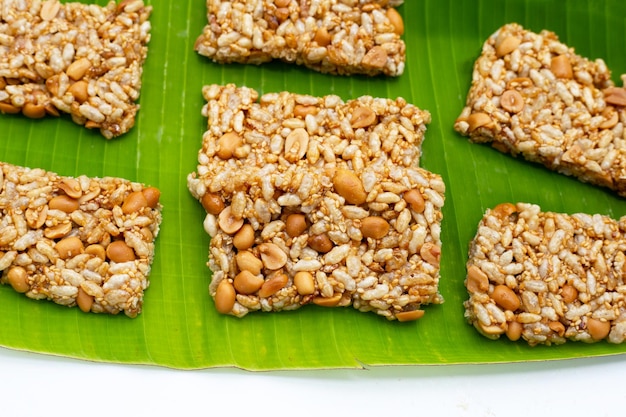 Krayasart Thai crispy rice peanut and sesame cereal bar