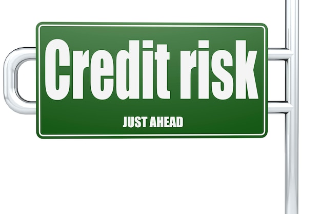 Kredietrisicowoord op groen verkeersbord