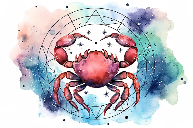 Foto kreeft sterrenbeeld astrologie kalender esoterische horoscoop en waarzeggerij concept