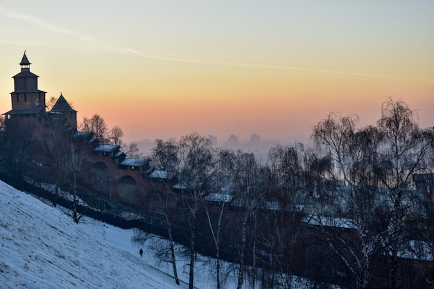 The Kremlin at sunset. Nizhny Novgorod