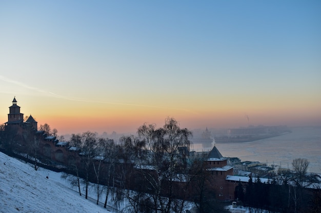 The Kremlin at sunset. Nizhny Novgorod