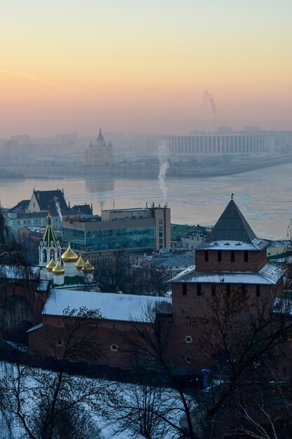 The Kremlin at sunset. Nizhny Novgorod