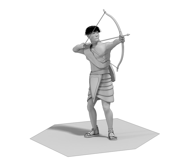 krijger karakter illustratie schets