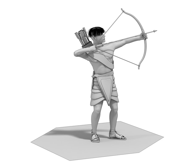krijger karakter illustratie schets
