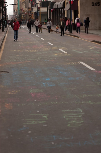 Krijt scribbling op straat