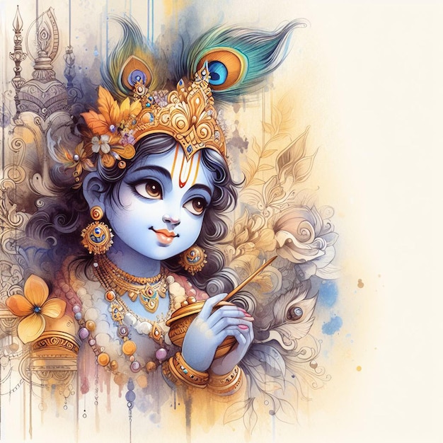 Foto krishna janmashtami achtergrondbeeld