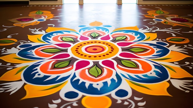 Krishna Janmashtami 축하 Rangoli 디자인 및 인도 축제 음식