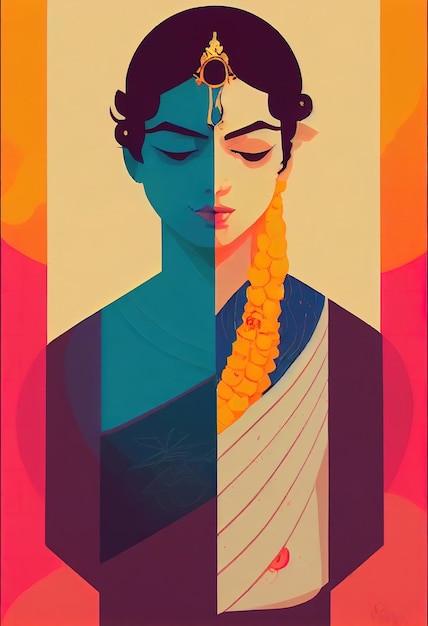 Krishna modern portrait art