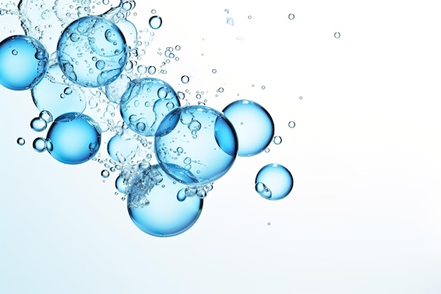 Kristalheldere waterbellen een symbool van verfrissing en verjonging ideaal voor wellness en cosmetica reclame