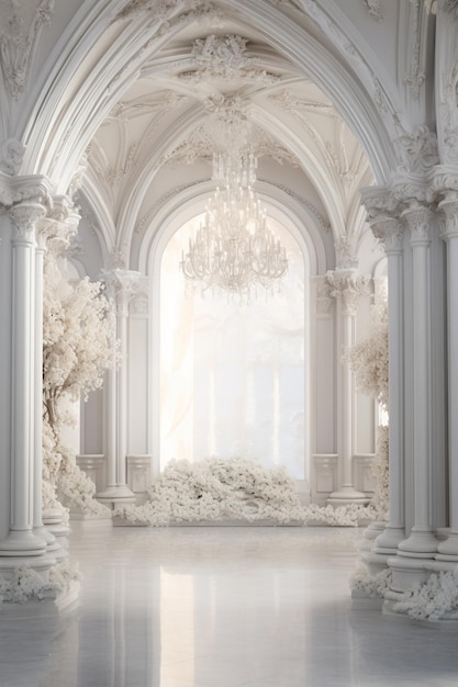 Kristallen decoraties voor de huwelijksceremonie, luxe inrichting Mooie boogversiering Generatieve AI