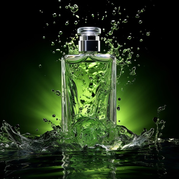 Kristallen elegantie in de dans van groene parfum
