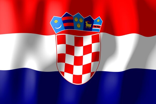 Kroatië golfde de vlag van het land