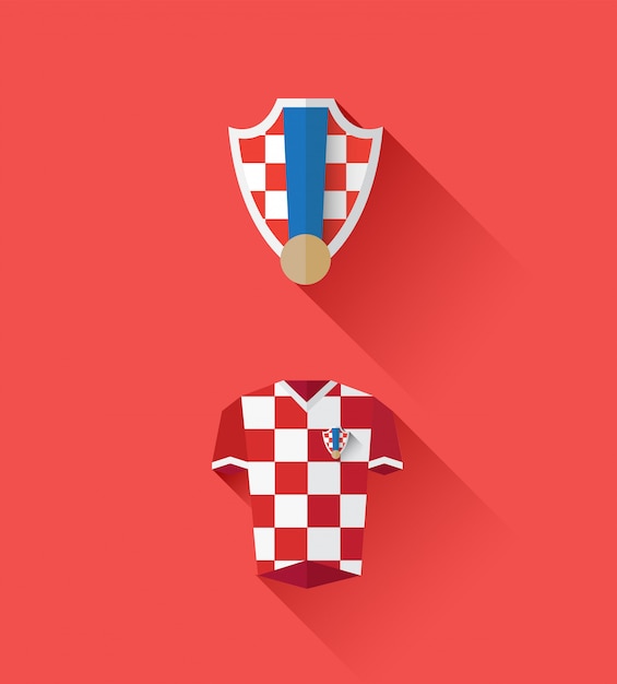 Kroatië jersey en crest vector