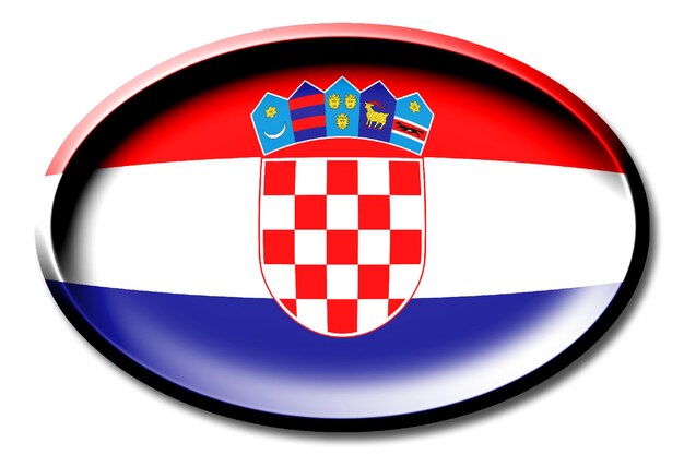 Kroatië ronde landvlag op witte achtergrond