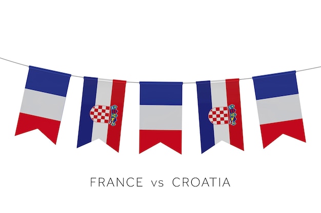 Kroatië versus Frankrijk voetbalwedstrijd 3D-rendering