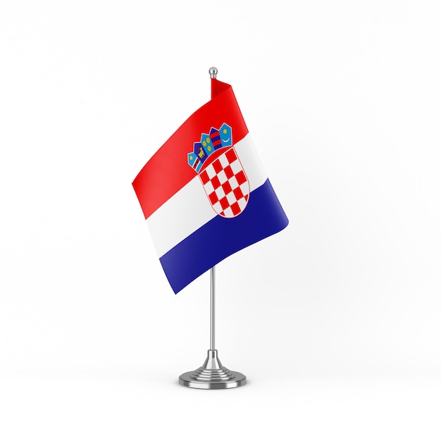 Kroatië vlag voorzijde op witte achtergrond