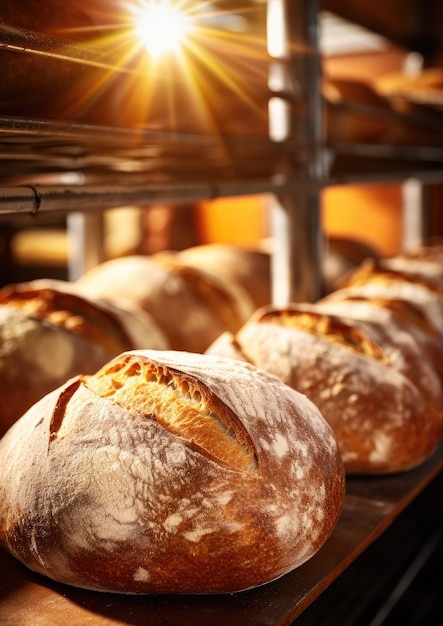 Krokant gebakken zuurdesembrood in de oven Broodbereiding Generatieve AI