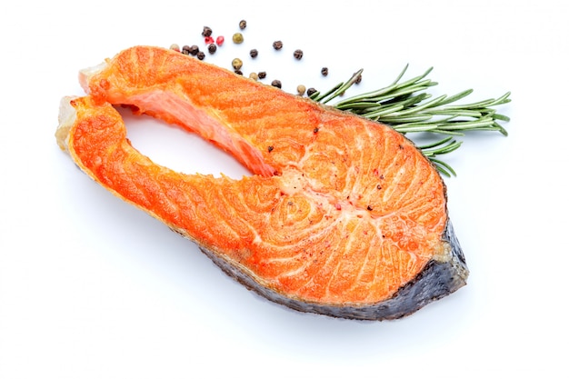 Krokant geroosterde zalm steak