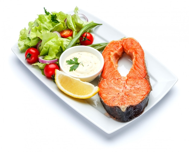 Krokant geroosterde zalm steak