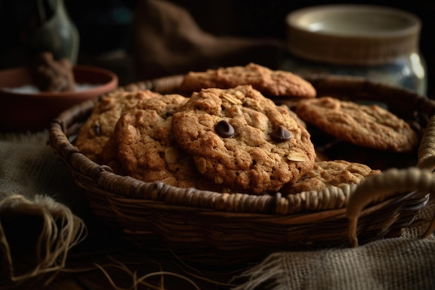 Krokante koekjes op tafel