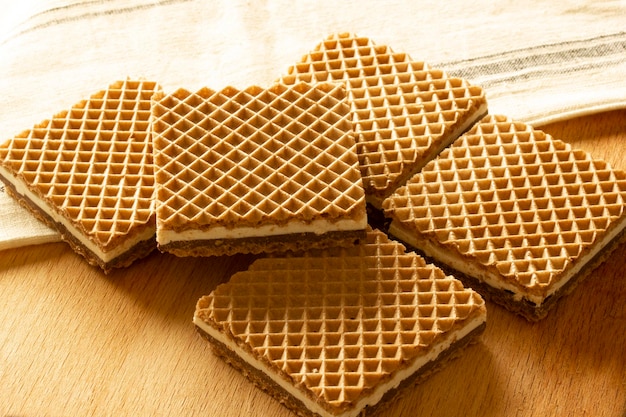 Krokante wafels met chocolade en hazelnootcrème