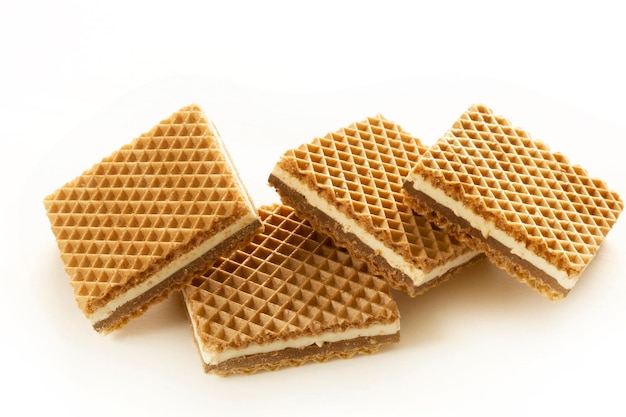 Krokante wafels met chocolade en hazelnootcrème