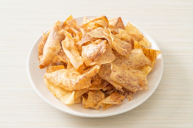 Krokante zoete Taro Chips snack