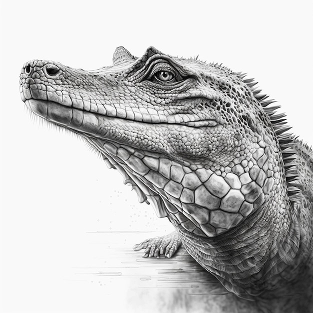 Krokodil schets kunst illustratie wallpaper afbeelding Ai gegenereerde kunst
