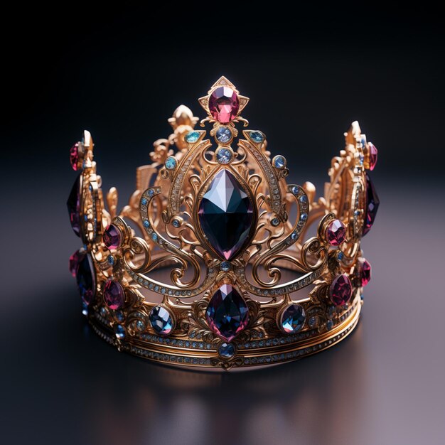 Kroonbeeld van rode juwelen in de stijl van weergegeven in onwerkelijk nl