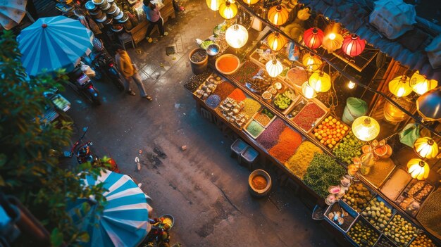 Kruidenmarkt met een kleurrijke sfeer