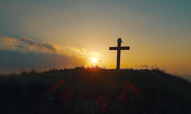 Kruis in de zonsondergang