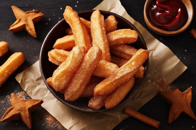 Kruisende verse aardappelfries