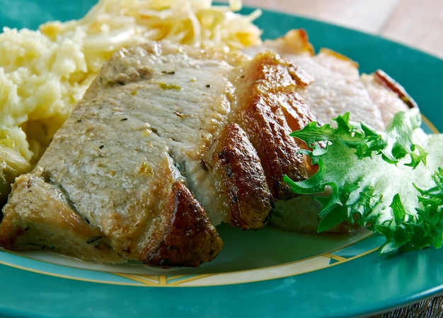 Krustenbraten - Gebraden varkensvlees met geknetter in bier Duitse keuken