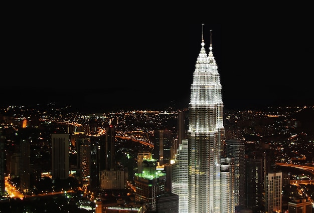 Kuala lumpur-nachtpanorama