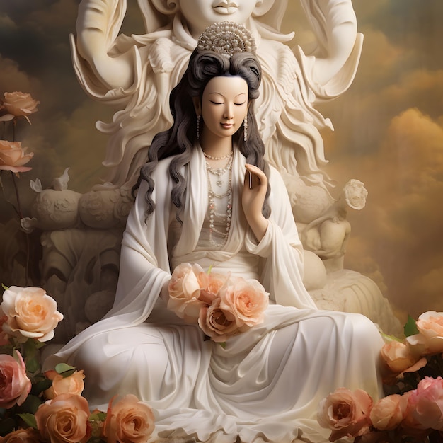 Foto immagine kuan yin di buddha dea della misericordia