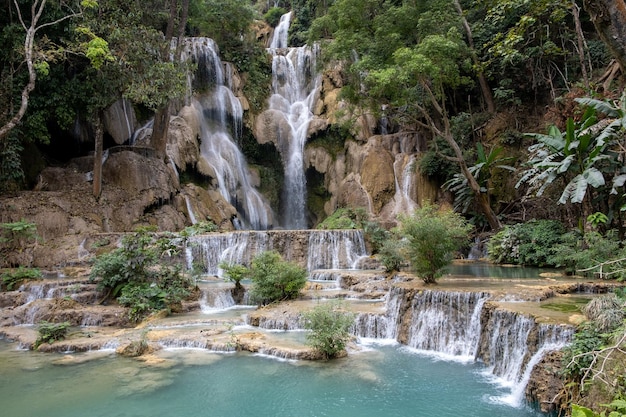 The Kuang Si Waterfall Lung Prabang 라오스