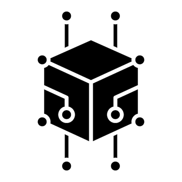 Kubus Glyph effen zwarte afbeelding